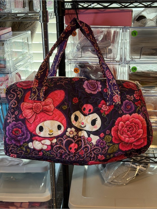 not branded Handbags - #KM-6780 Quilted Weekender 16x8x8 Bag, padded, Kuromi Melody
